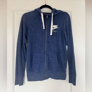 Nike Heather Blue Hoodie with White Accents